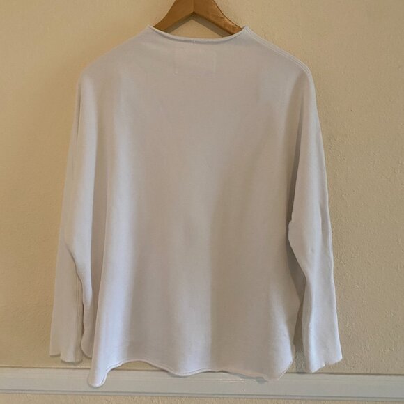 Frank & Eileen Effie Long-Sleeve Funnel Neck Capelet Wht, Sz S - Picture 4 of 7
